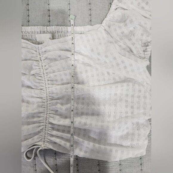 H&M Womens White Ginham Blouse - Picture 5 of 5